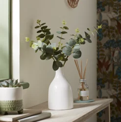 25cm Eucalyptus Stems Artificial Plant In Natural Ceramic Bottle Vase -Deals Good Garden Tool Store 25cm eucalyptus stems artificial plant in natural ceramic bottle vase5010795682676 01i