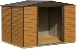 Arrow Woodvale 10x8 Apex Coffee Metal Shed With Floor