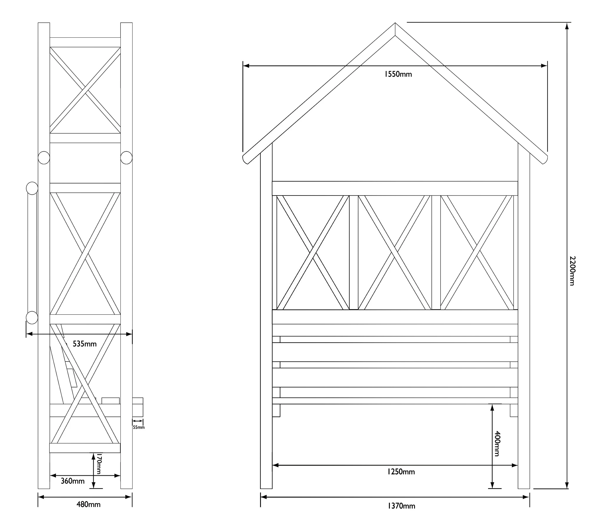Blooma Cottage Arbour, (H)2200mm (W)560mm (D)560mm - Assembly Service Included 4 Blooma Cottage Arbour, (H)2200mm (W)560mm (D)560mm - Assembly Service Included - Image 4