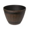 Blooma Lule Wood Effect Plastic Round Plant Pot (Dia)52cm