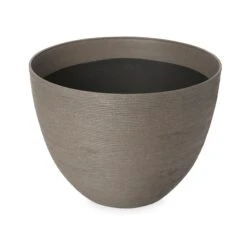 Blooma Momoka Grey Stone Effect Plastic Circular Plant Pot (Dia)40cm