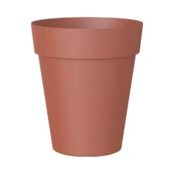 Capri Tall Terracotta Polypropylene (PP) Plain Round Plant Pot (Dia)40cm