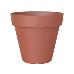 Capri Terracotta Polypropylene (PP) Plain Round Plant Pot (Dia)80cm