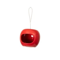 CJ Wildlife Ceramic Feeder Bird Mixes Red Apple Bird Feeder 0.5L