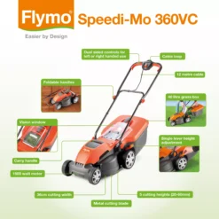 Flymo Speedi-Mo Corded Rotary Lawnmower -Deals Good Garden Tool Store flymo speedi mo corded rotary lawnmower7391736343046 03t bq