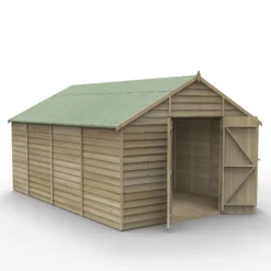 Forest Garden 10x15 Ft Apex Overlap Wooden Shed With Floor