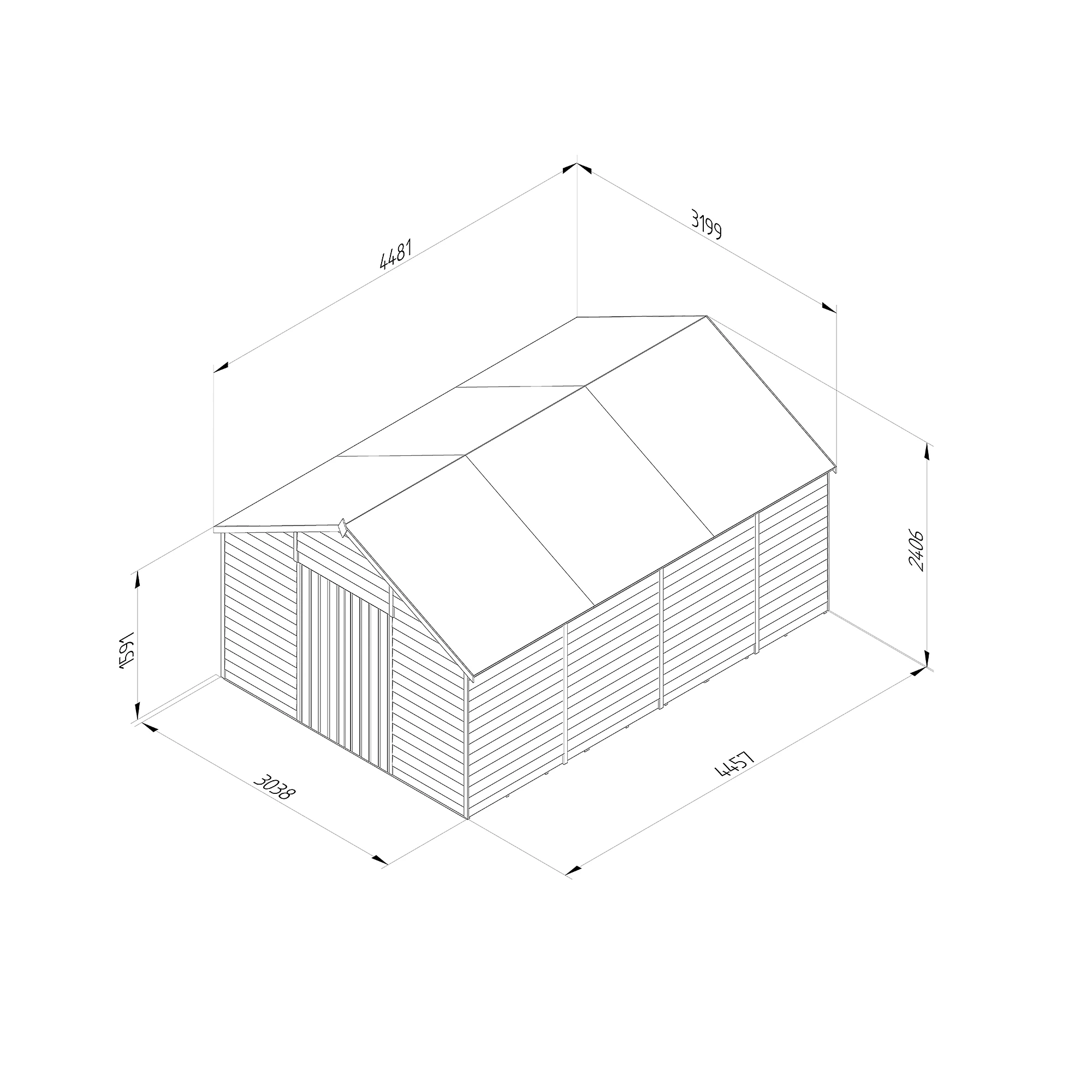 Forest Garden 10x15 Ft Apex Overlap Wooden Shed With Floor 3 Forest Garden 10x15 Ft Apex Overlap Wooden Shed With Floor - Image 3
