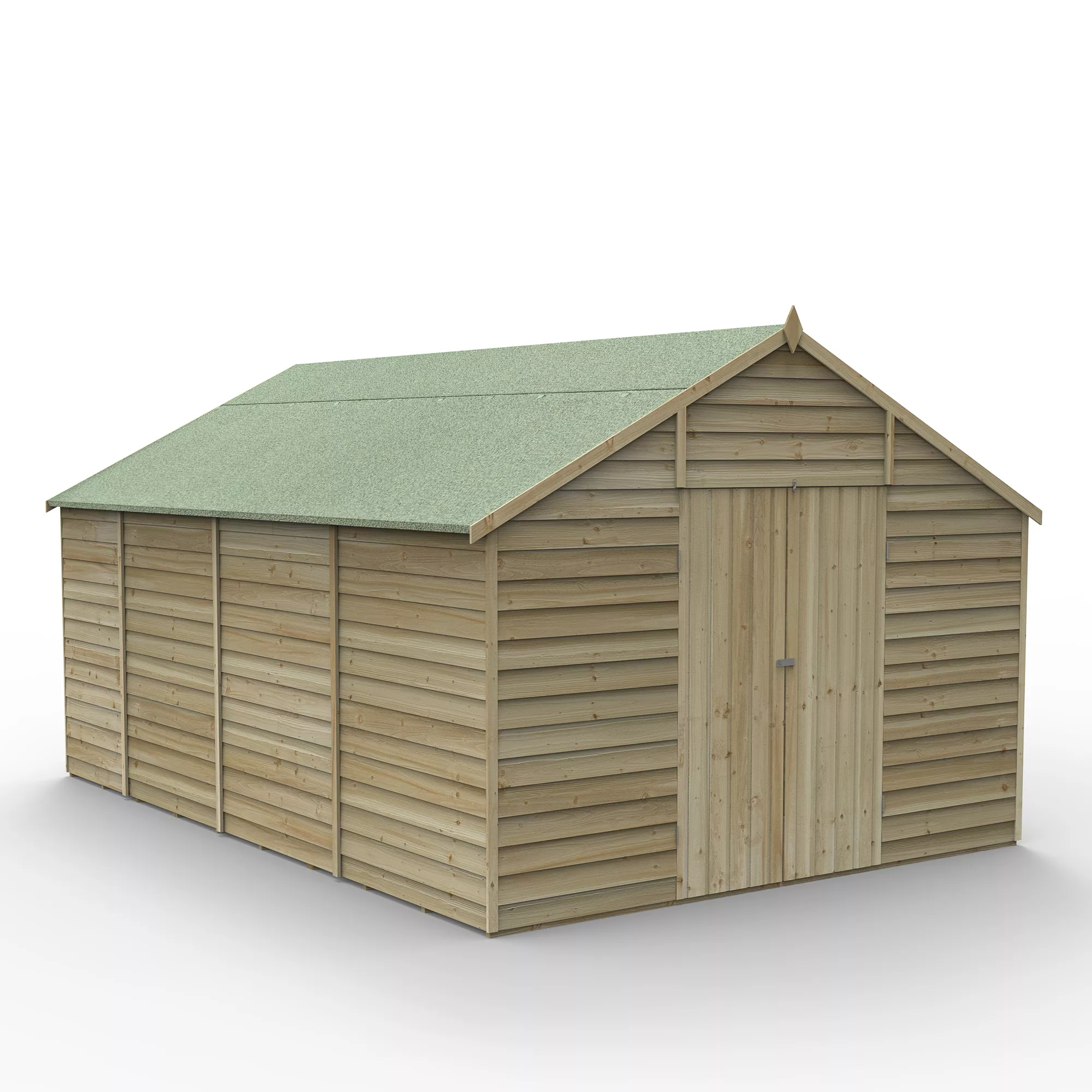 Forest Garden 10x15 Ft Apex Overlap Wooden Shed With Floor 2 Forest Garden 10x15 Ft Apex Overlap Wooden Shed With Floor - Image 2
