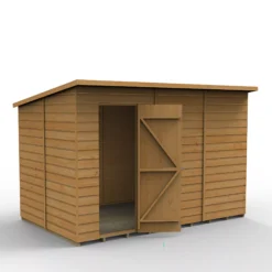 Forest Garden 10x6 Pent Dip Treated Shiplap Wooden Shed With Floor (Base Included) - Assembly Service Included