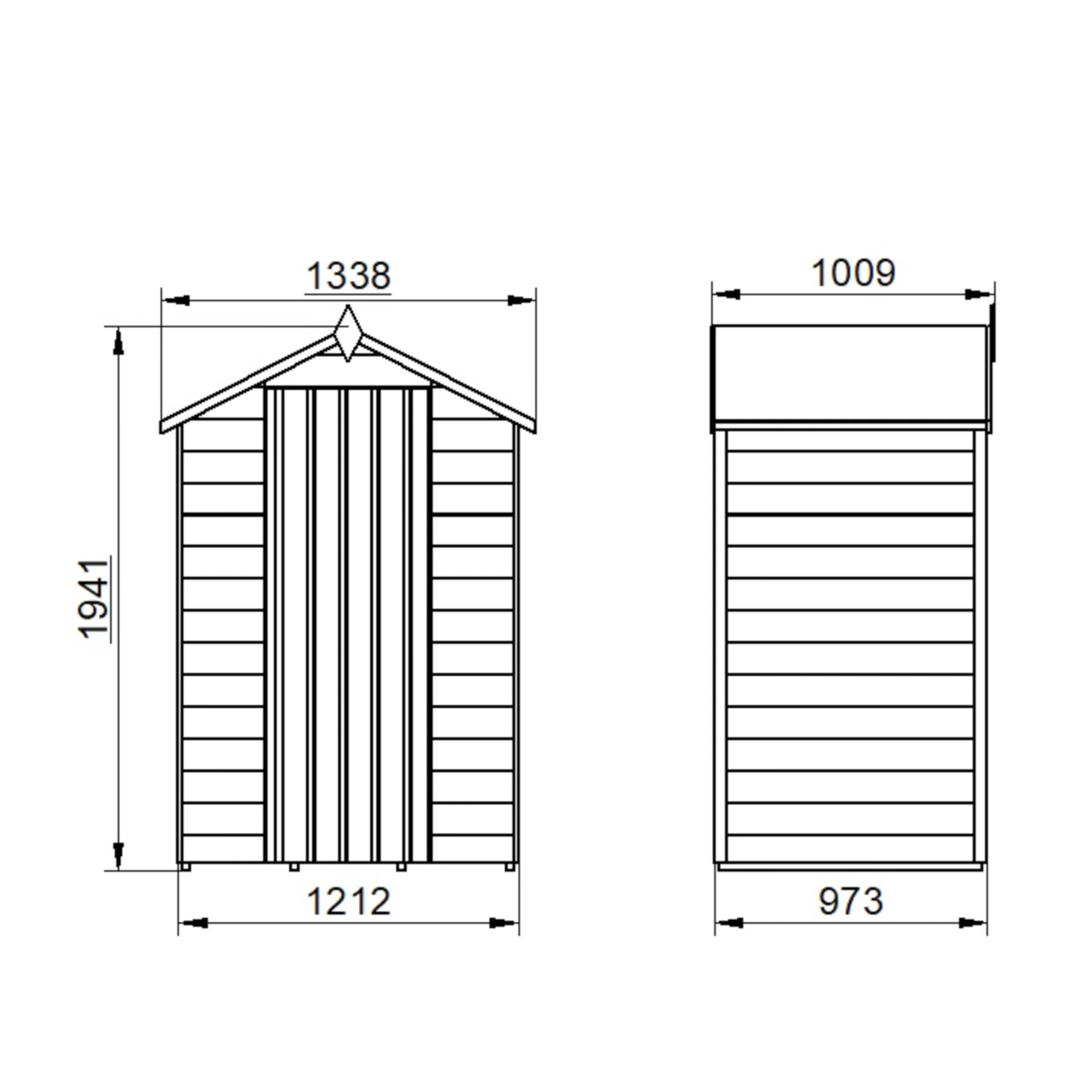 Forest Garden 4x3 Apex Dip Treated Overlap Wooden Shed With Floor 6 Forest Garden 4x3 Apex Dip Treated Overlap Wooden Shed With Floor - Image 6