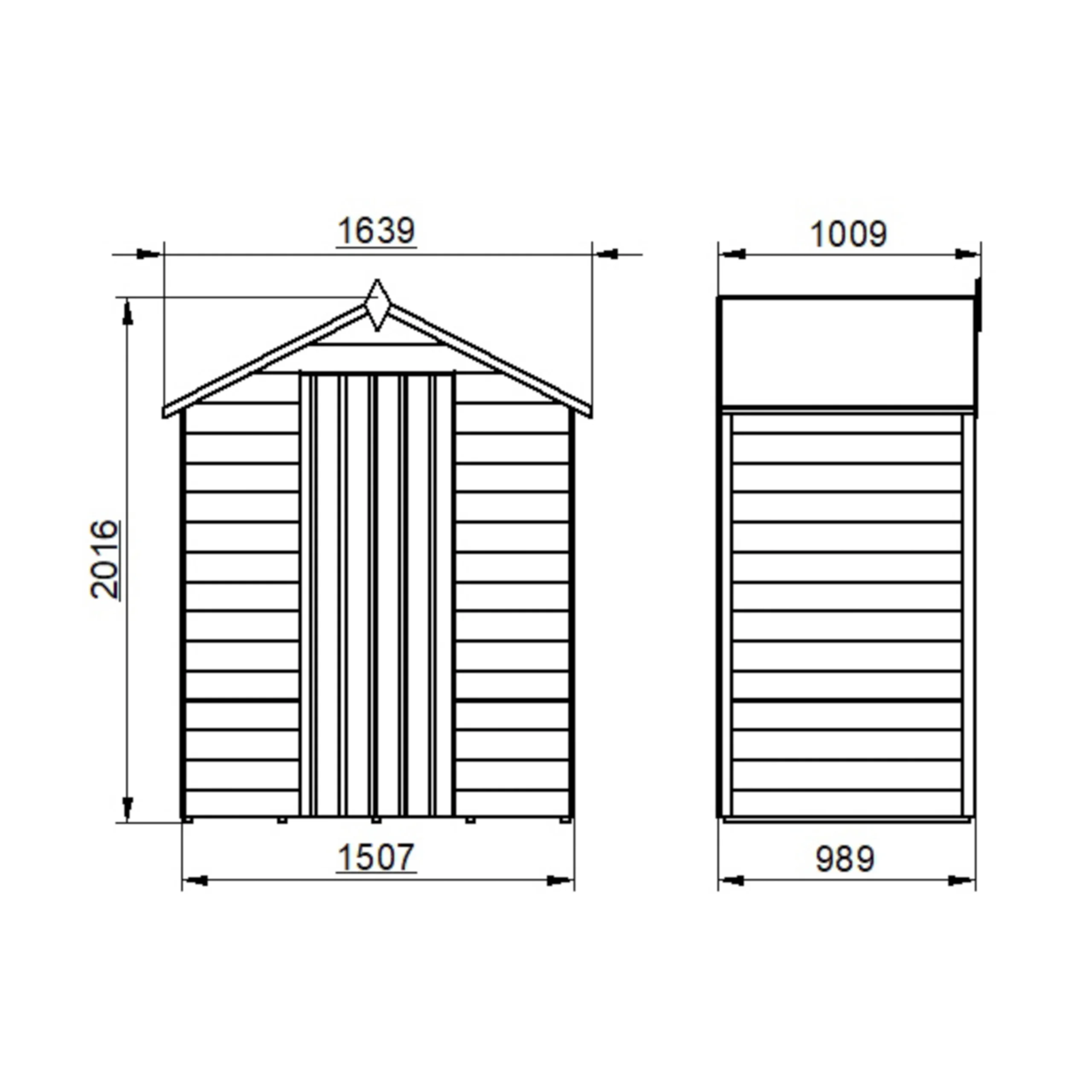 Forest Garden 5x3 Ft Apex Overlap Wooden Shed With Floor - Assembly Service Included 7 Forest Garden 5x3 Ft Apex Overlap Wooden Shed With Floor - Assembly Service Included - Image 7