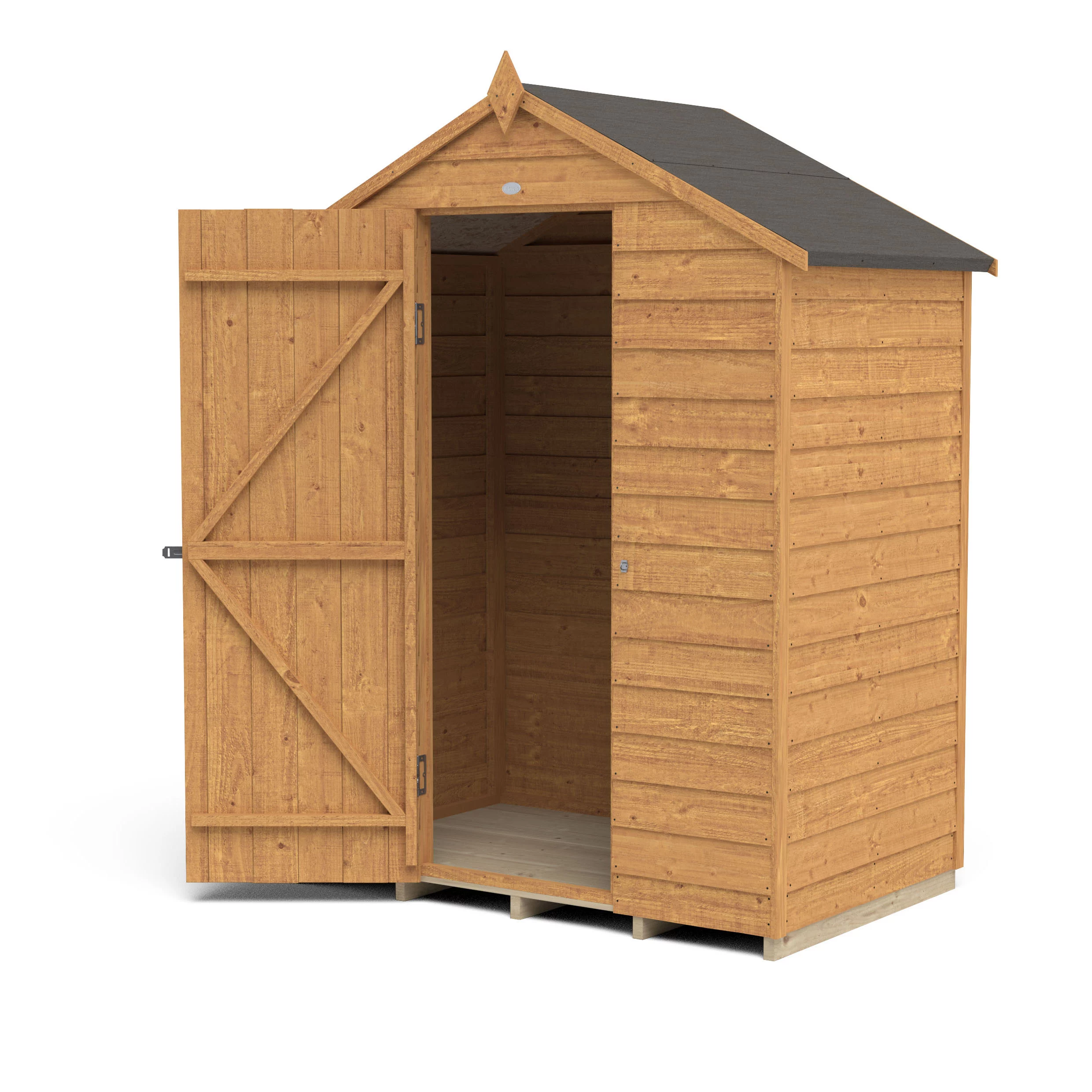 Forest Garden 5x3 Ft Apex Overlap Wooden Shed With Floor - Assembly Service Included 4 Forest Garden 5x3 Ft Apex Overlap Wooden Shed With Floor - Assembly Service Included - Image 4