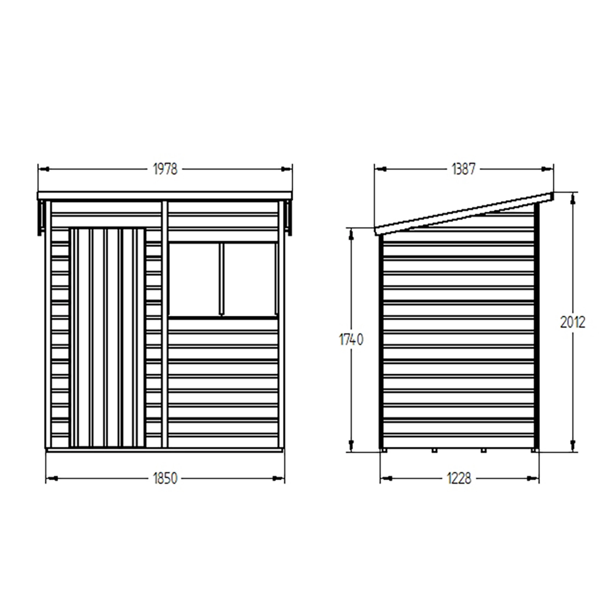 Forest Garden 6x4 Ft Pent Shiplap Wooden 2 Windows Shed With Floor (Base Included) - Assembly Service Included 20 Forest Garden 6x4 Ft Pent Shiplap Wooden 2 Windows Shed With Floor (Base Included) - Assembly Service Included - Image 20