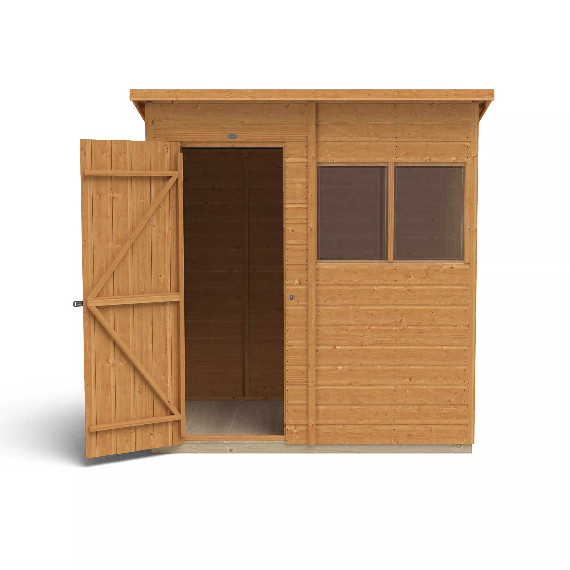 Forest Garden 6x4 Ft Pent Shiplap Wooden 2 Windows Shed With Floor (Base Included) - Assembly Service Included 6 Forest Garden 6x4 Ft Pent Shiplap Wooden 2 Windows Shed With Floor (Base Included) - Assembly Service Included - Image 6