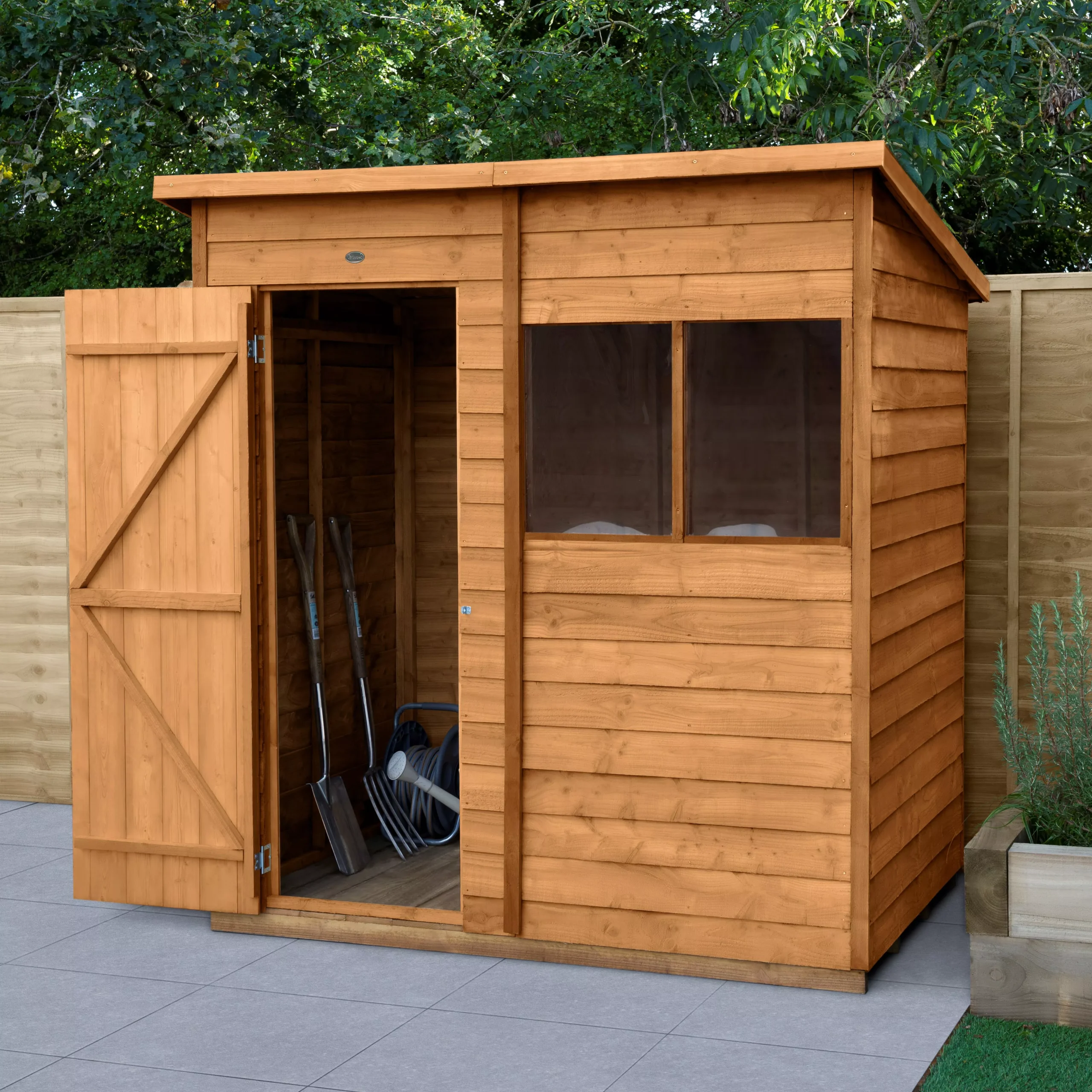Forest Garden 6x4 Pent Dip Treated Overlap Wooden Shed With Floor (Base Included) 1 Forest Garden 6x4 Pent Dip Treated Overlap Wooden Shed With Floor (Base Included)