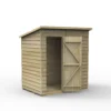 Forest Garden 6x4 Pent Pressure Treated Overlap Wooden Shed With Floor (Base Included)