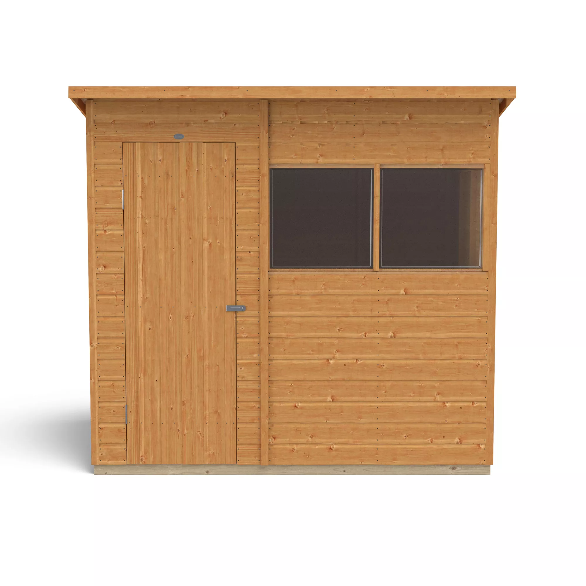 Forest Garden 7x5 Ft Pent Shiplap Wooden 2 Windows Shed With Floor (Base Included) 5 Forest Garden 7x5 Ft Pent Shiplap Wooden 2 Windows Shed With Floor (Base Included) - Image 5