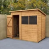Forest Garden 7x5 Ft Pent Shiplap Wooden 2 Windows Shed With Floor (Base Included)