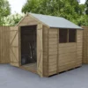 Forest Garden 7x7 Ft Apex Overlap Wooden 2 Door 2 Windows Shed With Floor (Base Included) - Assembly Service Included