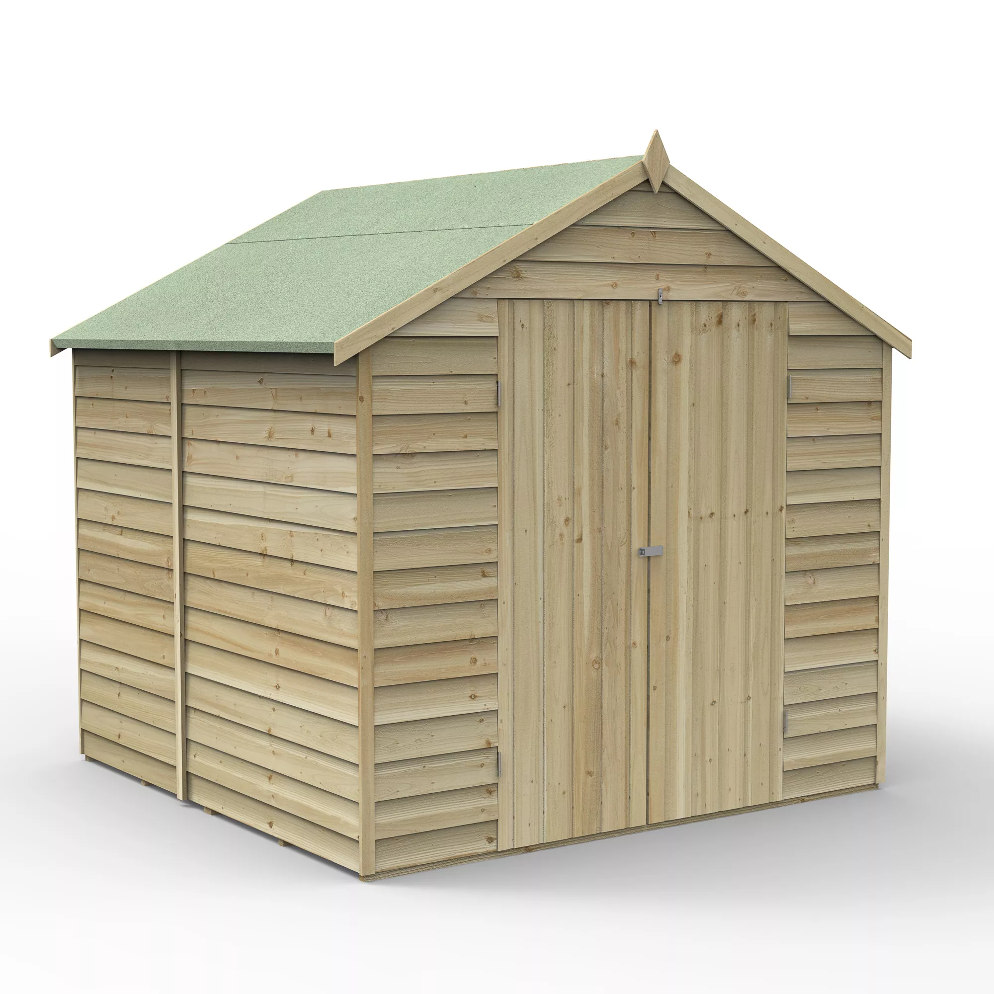 Forest Garden 7x7 Ft Apex Overlap Wooden Shed With Floor 2 Forest Garden 7x7 Ft Apex Overlap Wooden Shed With Floor - Image 2