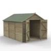 Forest Garden 8x12 Apex Pressure Treated Overlap Wooden Shed With Floor (Base Included)