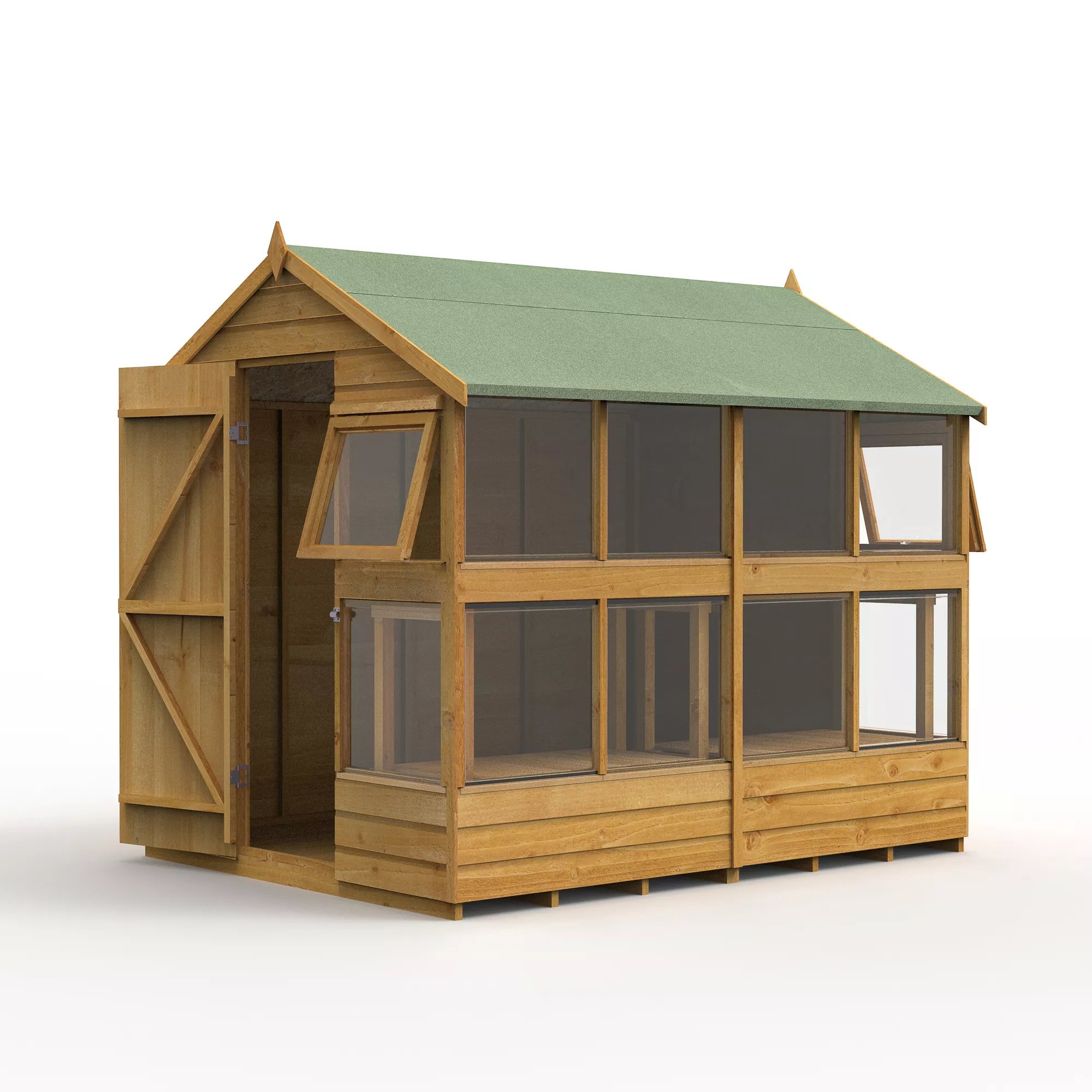 Forest Garden 8x6 Apex Dip Treated Shiplap Wooden Shed With Floor - Assembly Service Included 2 Forest Garden 8x6 Apex Dip Treated Shiplap Wooden Shed With Floor - Assembly Service Included - Image 2