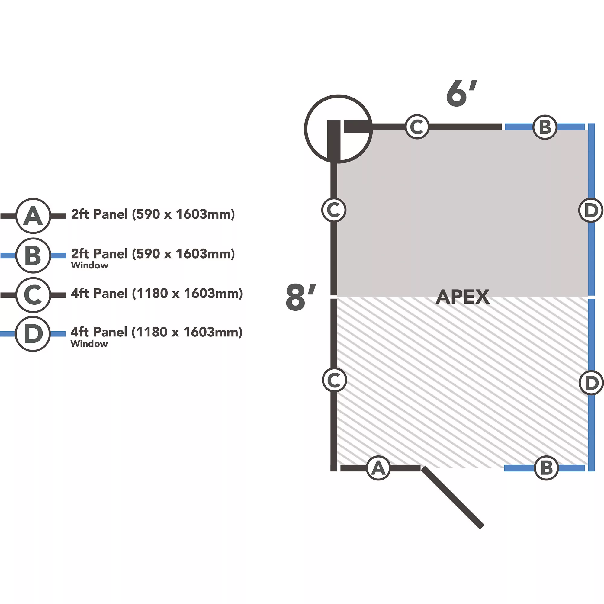 Forest Garden 8x6 Apex Dip Treated Shiplap Wooden Shed With Floor - Assembly Service Included 6 Forest Garden 8x6 Apex Dip Treated Shiplap Wooden Shed With Floor - Assembly Service Included - Image 6