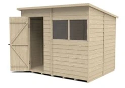 Forest Garden 8x6 Pent Pressure Treated Overlap Wooden Shed With Floor (Base Included) - Assembly Service Included -Deals Good Garden Tool Store forest garden 8x6 pent pressure treated overlap wooden shed with floor base included assembly service included5013053178614 21c bq