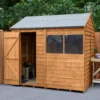 Forest Garden 8x6 Reverse Apex Dip Treated Overlap Wooden Shed With Floor