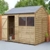 Forest Garden 8x6 Reverse Apex Pressure Treated Overlap Wooden Shed With Floor