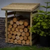 Forest Garden Compact Timber 3x3 Ft Pent Log Store