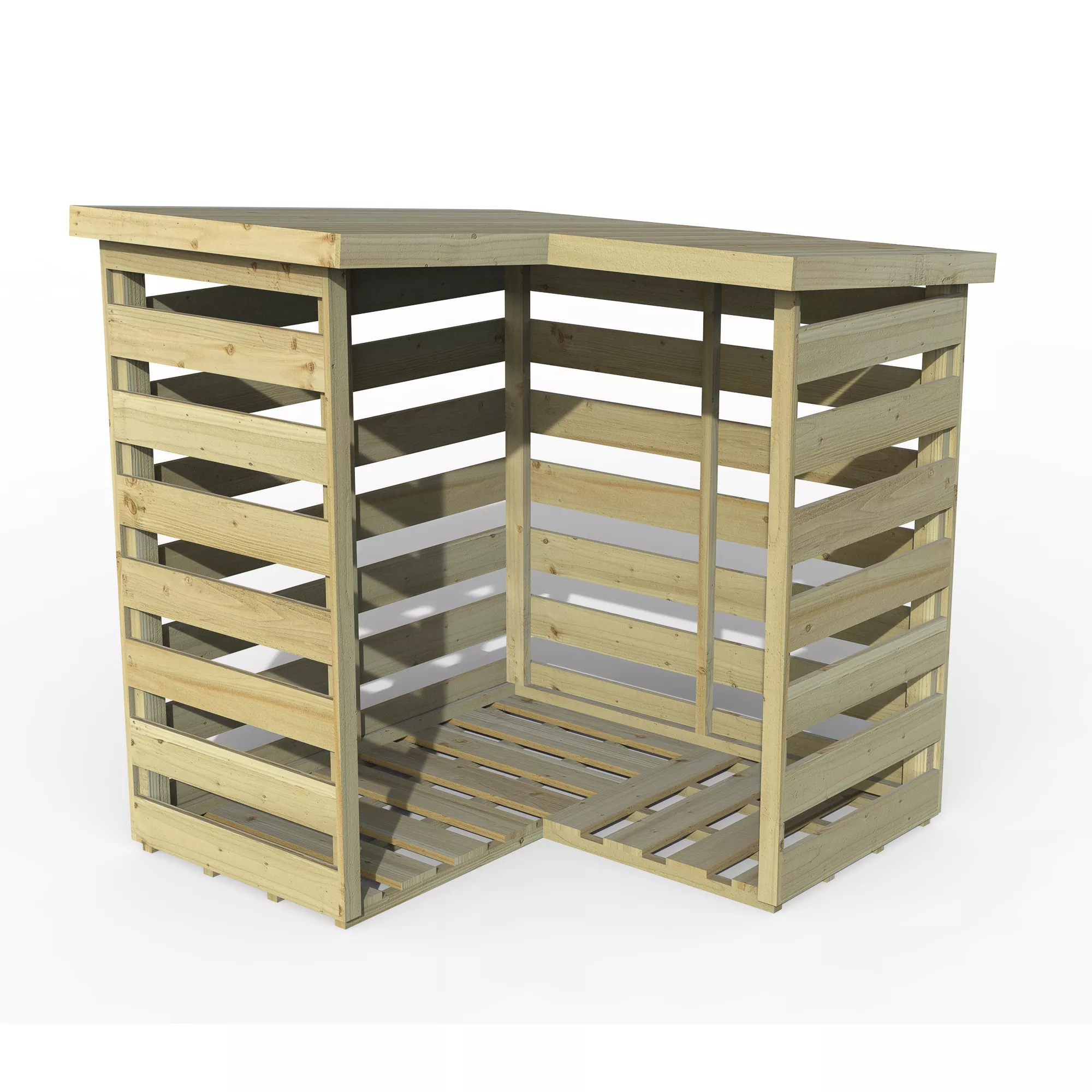 Forest Garden Corner Timber 4x4 Ft Log Store 2 Forest Garden Corner Timber 4x4 Ft Log Store - Image 2