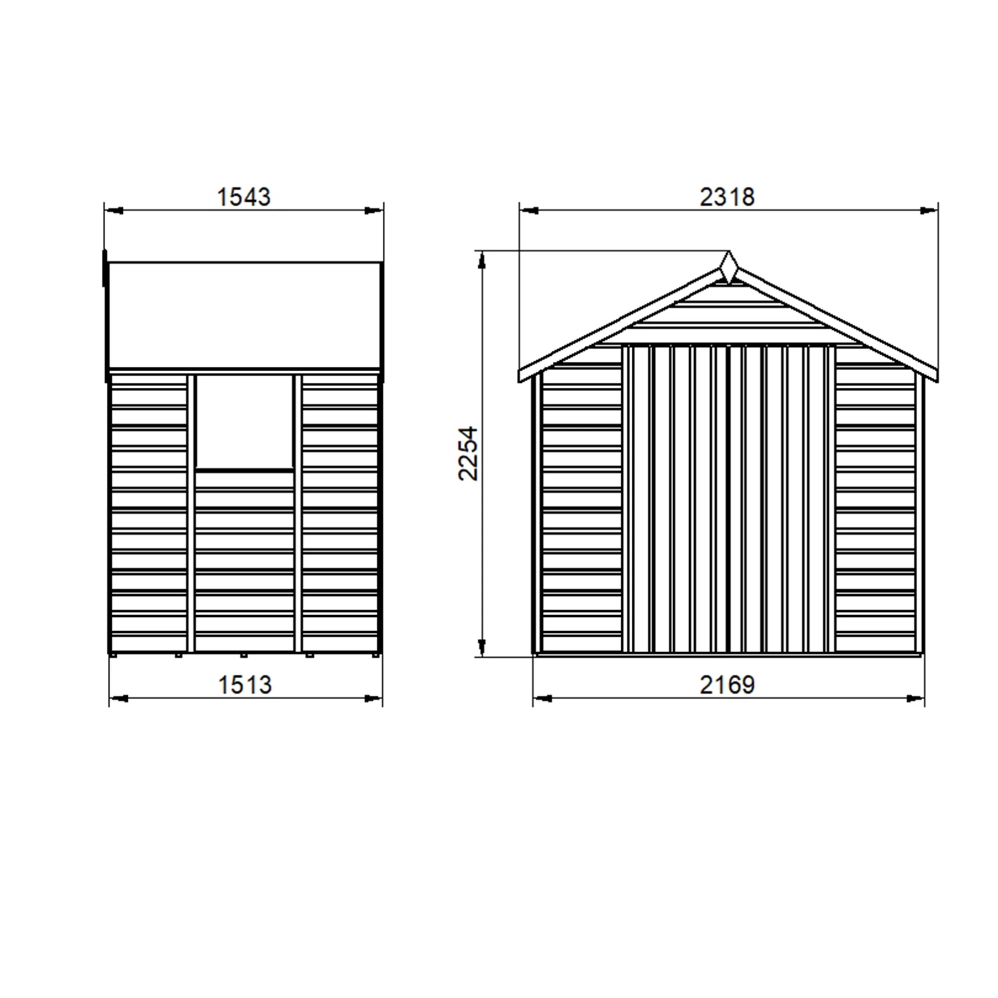 Forest Garden Delamere 7x5 Ft Apex Shiplap Wooden 2 Door Shed With Floor 19 Forest Garden Delamere 7x5 Ft Apex Shiplap Wooden 2 Door Shed With Floor - Image 19