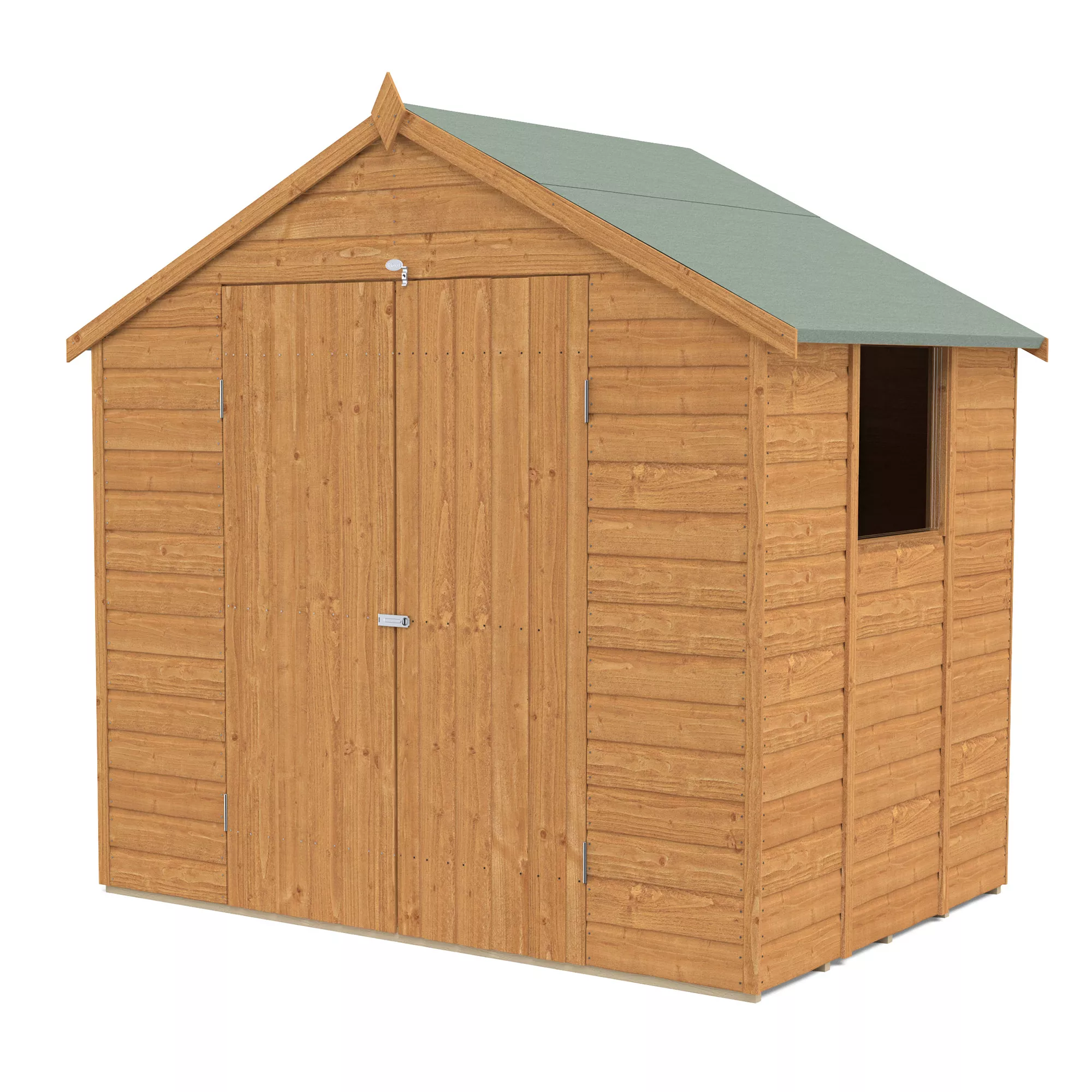 Forest Garden Delamere 7x5 Ft Apex Shiplap Wooden 2 Door Shed With Floor 2 Forest Garden Delamere 7x5 Ft Apex Shiplap Wooden 2 Door Shed With Floor - Image 2