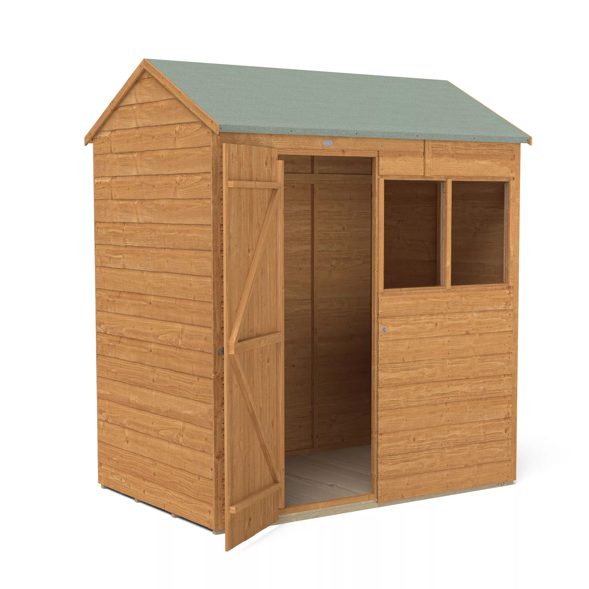Forest Garden Delamere Range 6x4 Ft Reverse Apex Shiplap Wooden 2 Windows Shed With Floor 3 Forest Garden Delamere Range 6x4 Ft Reverse Apex Shiplap Wooden 2 Windows Shed With Floor - Image 3