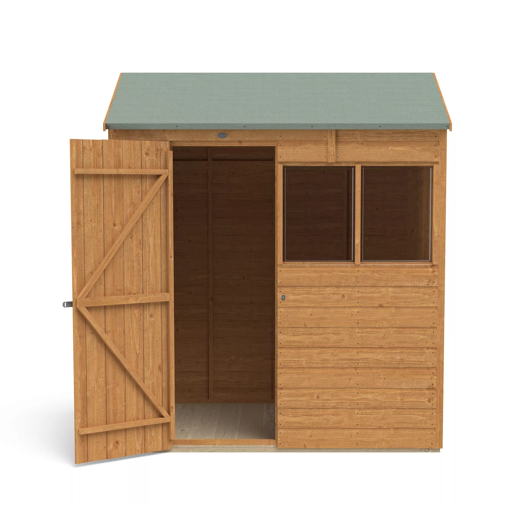 Forest Garden Delamere Range 6x4 Ft Reverse Apex Shiplap Wooden 2 Windows Shed With Floor 6 Forest Garden Delamere Range 6x4 Ft Reverse Apex Shiplap Wooden 2 Windows Shed With Floor - Image 6