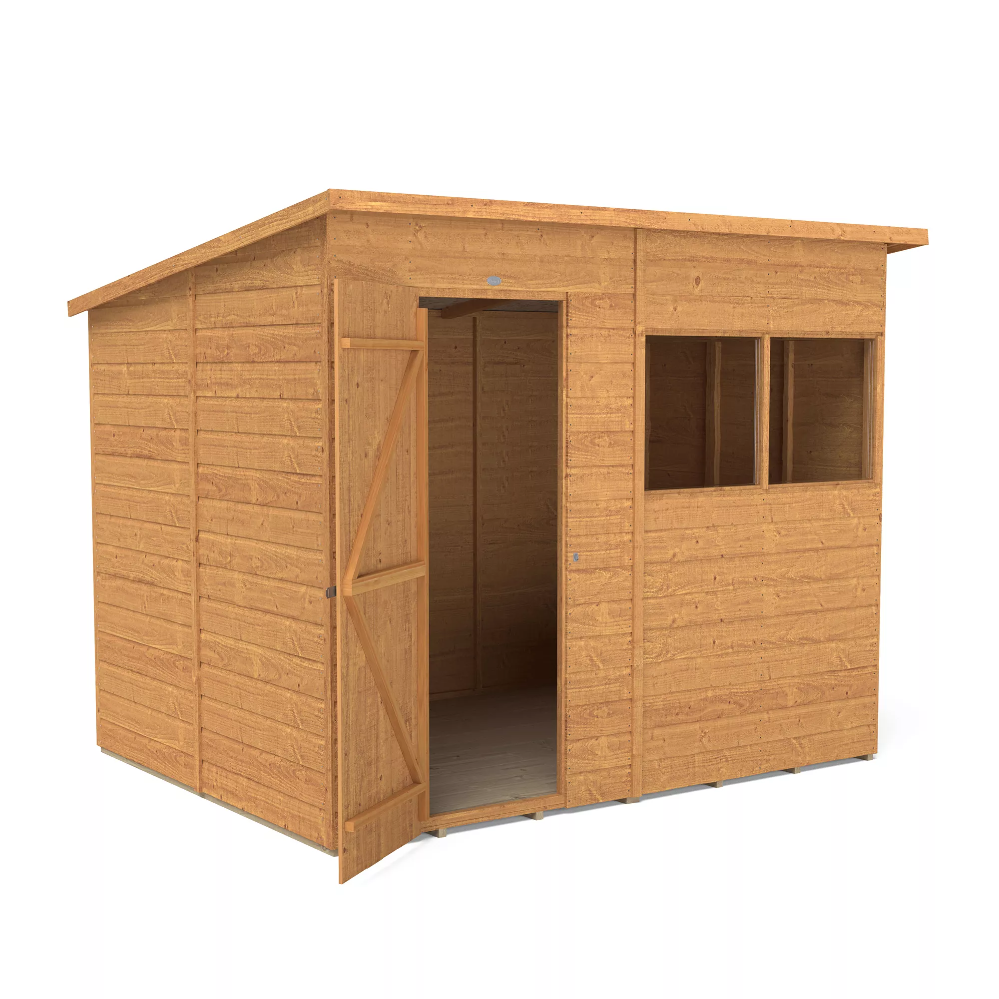 Forest Garden Delamere Range 8x6 Ft Pent Shiplap Wooden 2 Windows Shed With Floor 3 Forest Garden Delamere Range 8x6 Ft Pent Shiplap Wooden 2 Windows Shed With Floor - Image 3