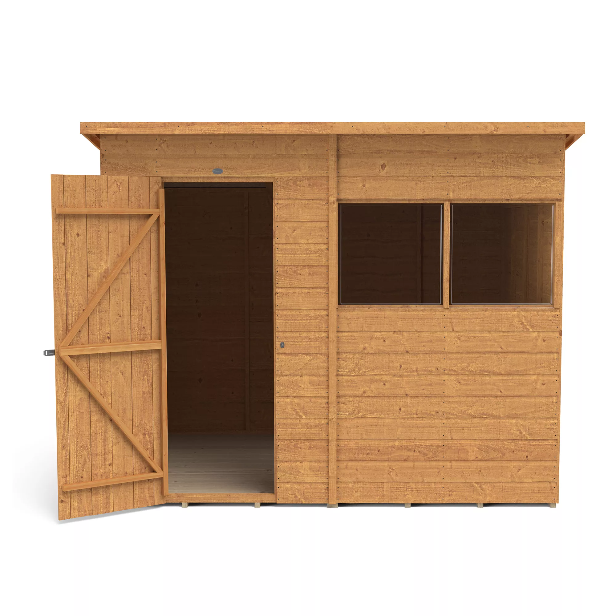 Forest Garden Delamere Range 8x6 Ft Pent Shiplap Wooden 2 Windows Shed With Floor 6 Forest Garden Delamere Range 8x6 Ft Pent Shiplap Wooden 2 Windows Shed With Floor - Image 6