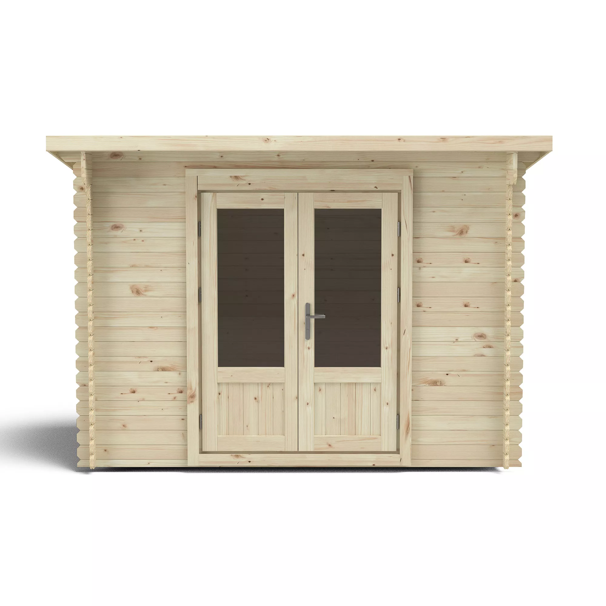 Forest Garden Harwood 3x2 Toughened Glass Pent Loglap Solid Wood Cabin With Double Door - Assembly Service Included 2 Forest Garden Harwood 3x2 Toughened Glass Pent Loglap Solid Wood Cabin With Double Door - Assembly Service Included - Image 2