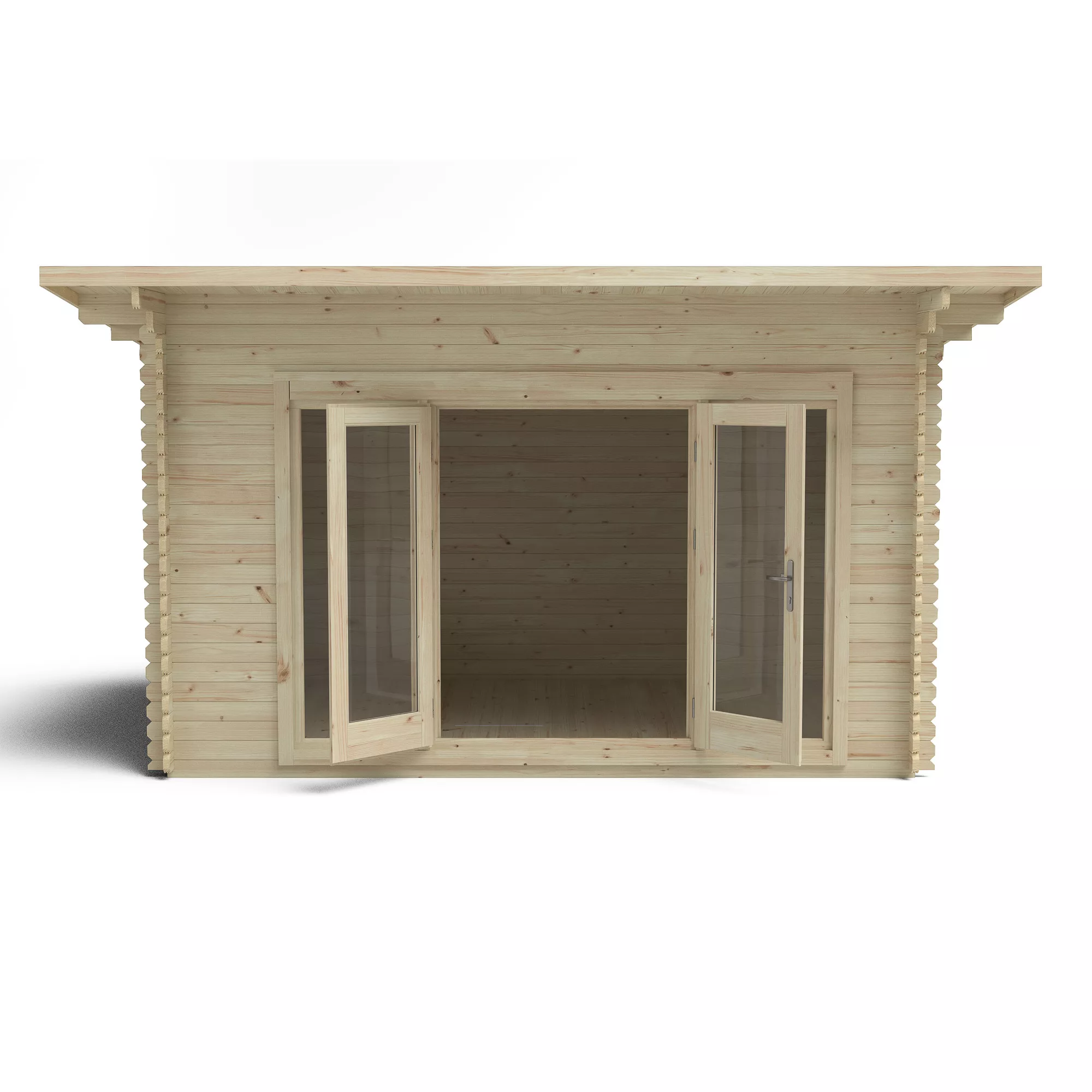 Forest Garden Melbury 4x3 Toughened Glass Pent Loglap Solid Wood Cabin With Double Door - Assembly Service Included 3 Forest Garden Melbury 4x3 Toughened Glass Pent Loglap Solid Wood Cabin With Double Door - Assembly Service Included - Image 3