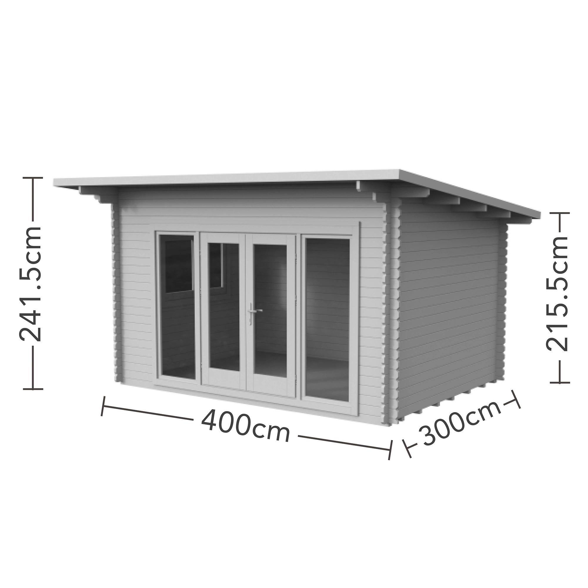 Forest Garden Melbury 4x3 Toughened Glass Pent Loglap Solid Wood Cabin With Double Door 8 Forest Garden Melbury 4x3 Toughened Glass Pent Loglap Solid Wood Cabin With Double Door - Image 8