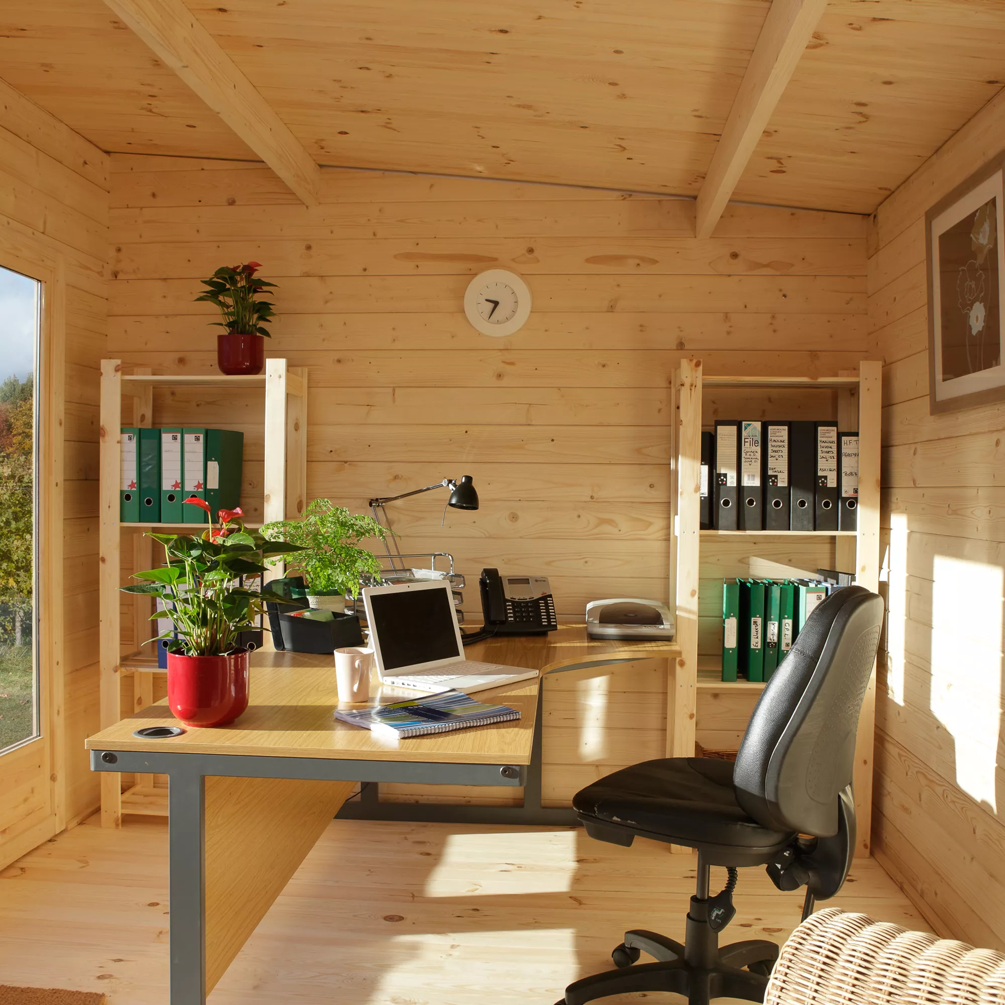 Forest Garden Melbury 4x3 Toughened Glass Pent Loglap Solid Wood Cabin With Double Door 5 Forest Garden Melbury 4x3 Toughened Glass Pent Loglap Solid Wood Cabin With Double Door - Image 5