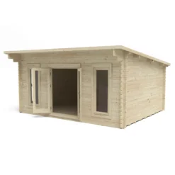 Forest Garden Mendip 5x4 Toughened Glass Pent Loglap Solid Wood Cabin With Double Door - Assembly Service Included -Deals Good Garden Tool Store forest garden mendip 5x4 toughened glass pent loglap solid wood cabin with double door assembly service included5013053181799 04c bq