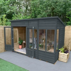 Forest Garden Oakley 10x6 Pent Overlap Solid Wood Summer House With Double Door -Deals Good Garden Tool Store forest garden oakley 10x6 pent overlap solid wood summer house with double door5013053188682 02i bq