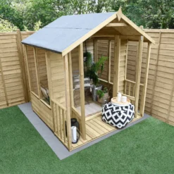 Forest Garden Oakley 6x6 Apex Overlap Solid Wood Summer House With Double Door (Base Included) - Assembly Service Included -Deals Good Garden Tool Store forest garden oakley 6x6 apex overlap solid wood summer house with double door base included assembly service included5013053188545 02i bq