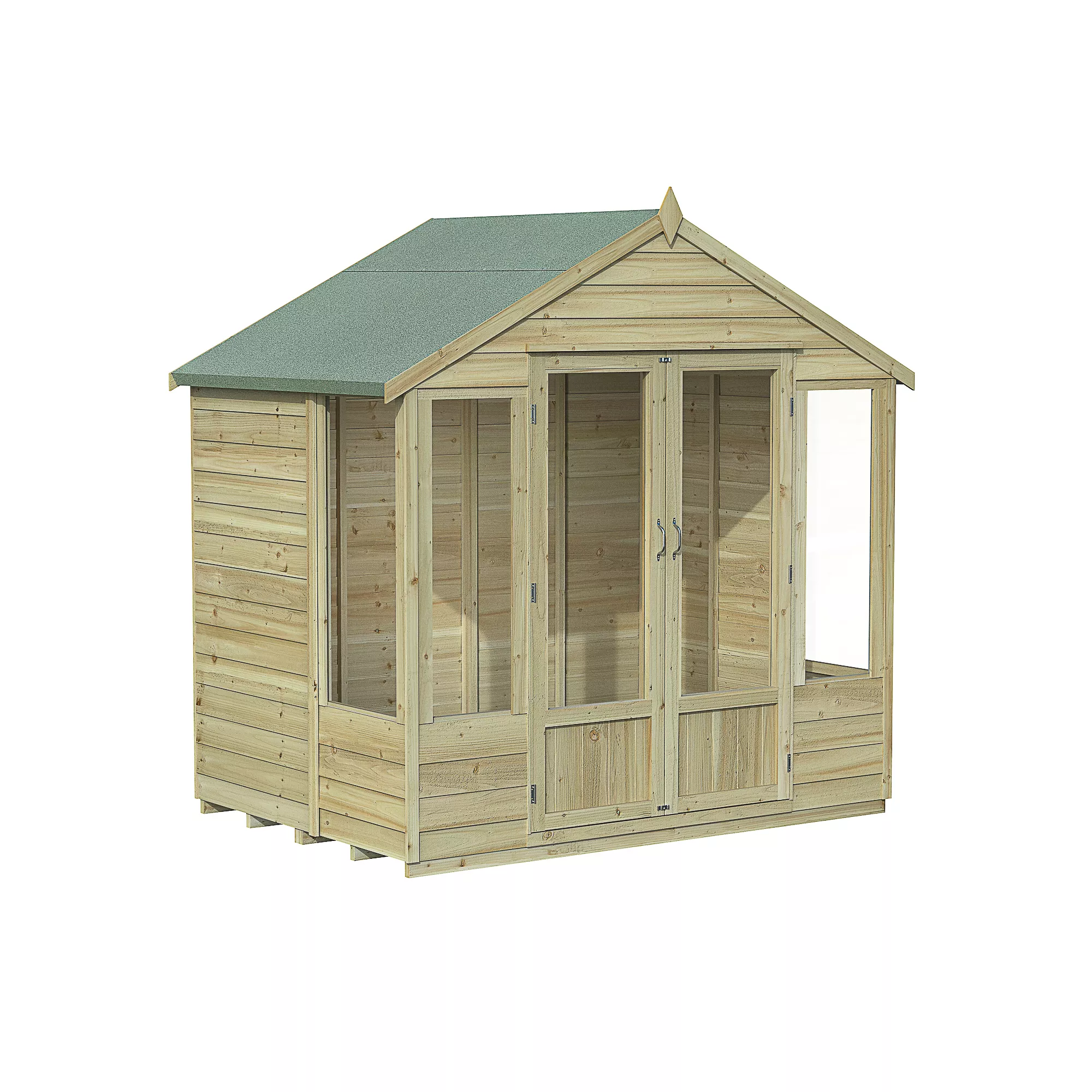 Forest Garden Oakley 7x5 Apex Overlap Solid Wood Summer House With Double Door 2 Forest Garden Oakley 7x5 Apex Overlap Solid Wood Summer House With Double Door - Image 2