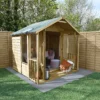 Forest Garden Oakley 7x7 Apex Overlap Solid Wood Summer House With Double Door