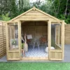 Forest Garden Oakley 8x10 Apex Overlap Solid Wood Summer House With Double Door (Base Included) - Assembly Service Included