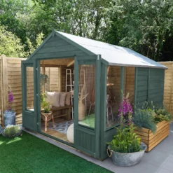 Forest Garden Oakley 8x10 Apex Overlap Solid Wood Summer House With Double Door -Deals Good Garden Tool Store forest garden oakley 8x10 apex overlap solid wood summer house with double door5013053188781 03i bq
