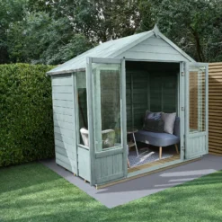Forest Garden Oakley 8x6 Apex Overlap Solid Wood Summer House With Double Door (Base Included) -Deals Good Garden Tool Store forest garden oakley 8x6 apex overlap solid wood summer house with double door base included 5013053188583 02i bq